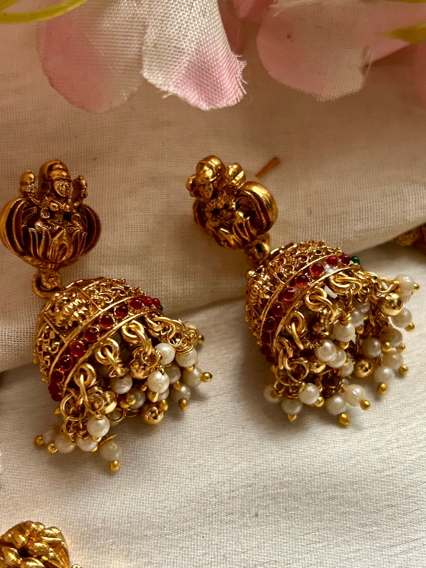 Gold plated Nagas Temple Jewellery Necklace set.