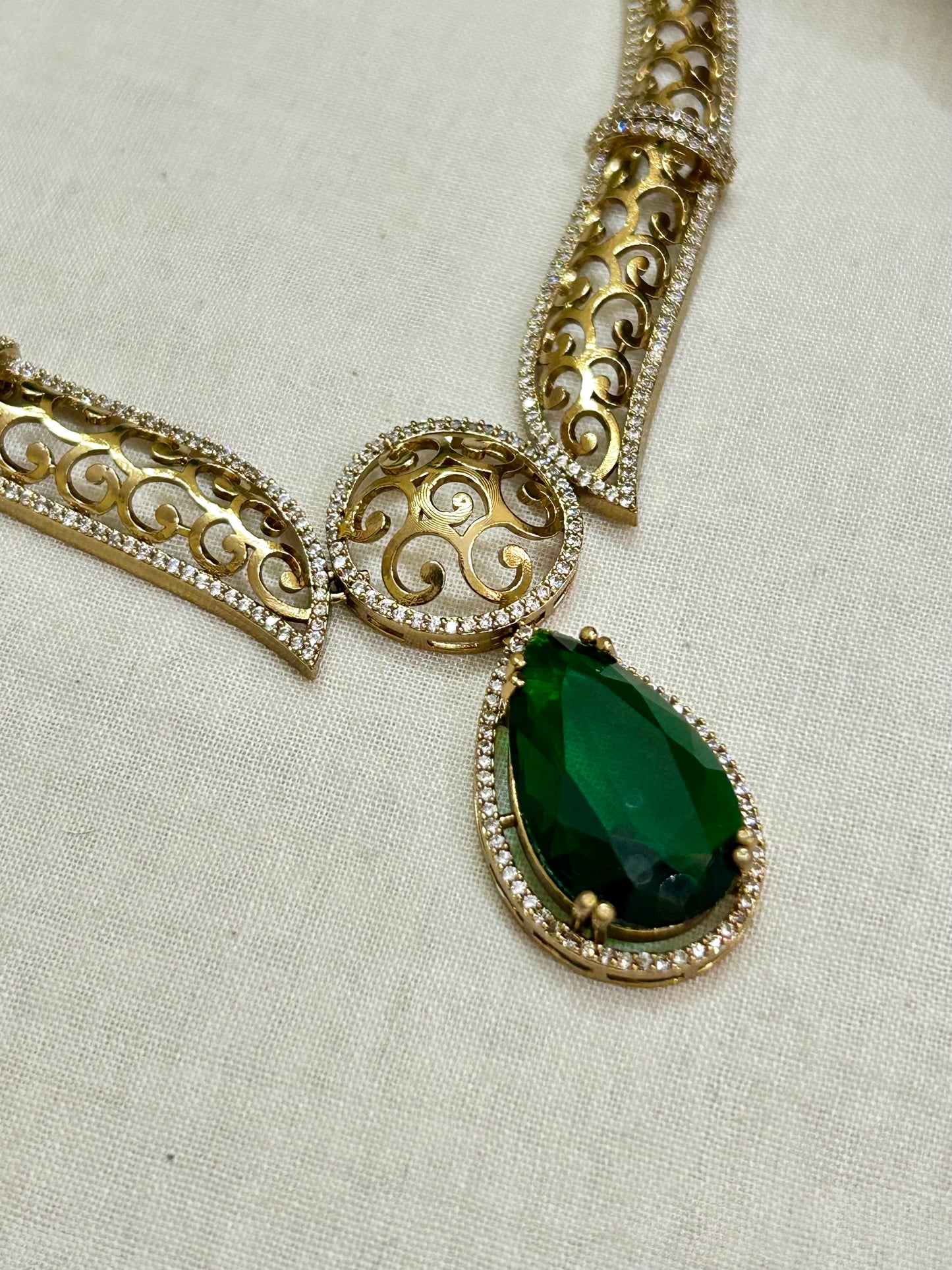 Gold Plated AD Short Jewelry set ( LHA AD 6)