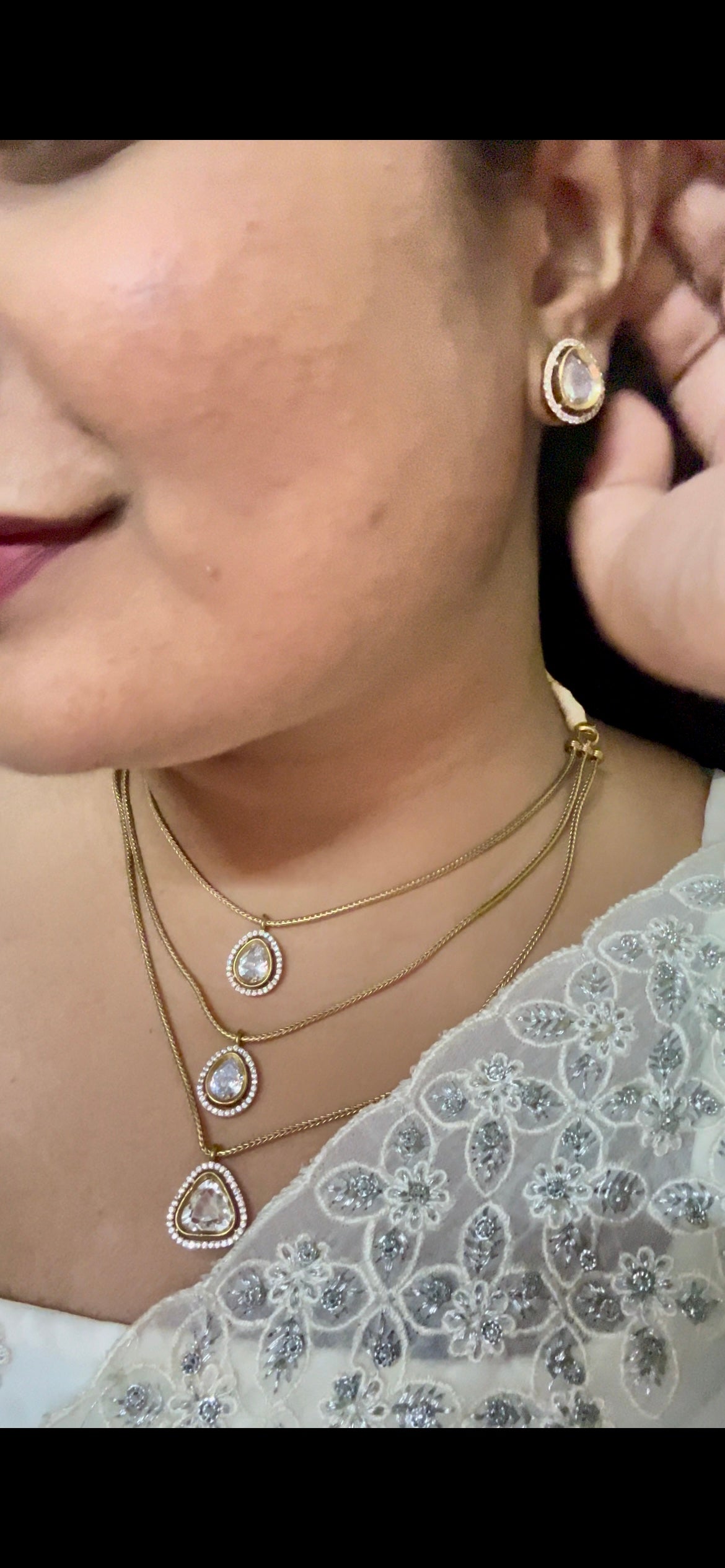 Gold plated 3 layered diamond chain set