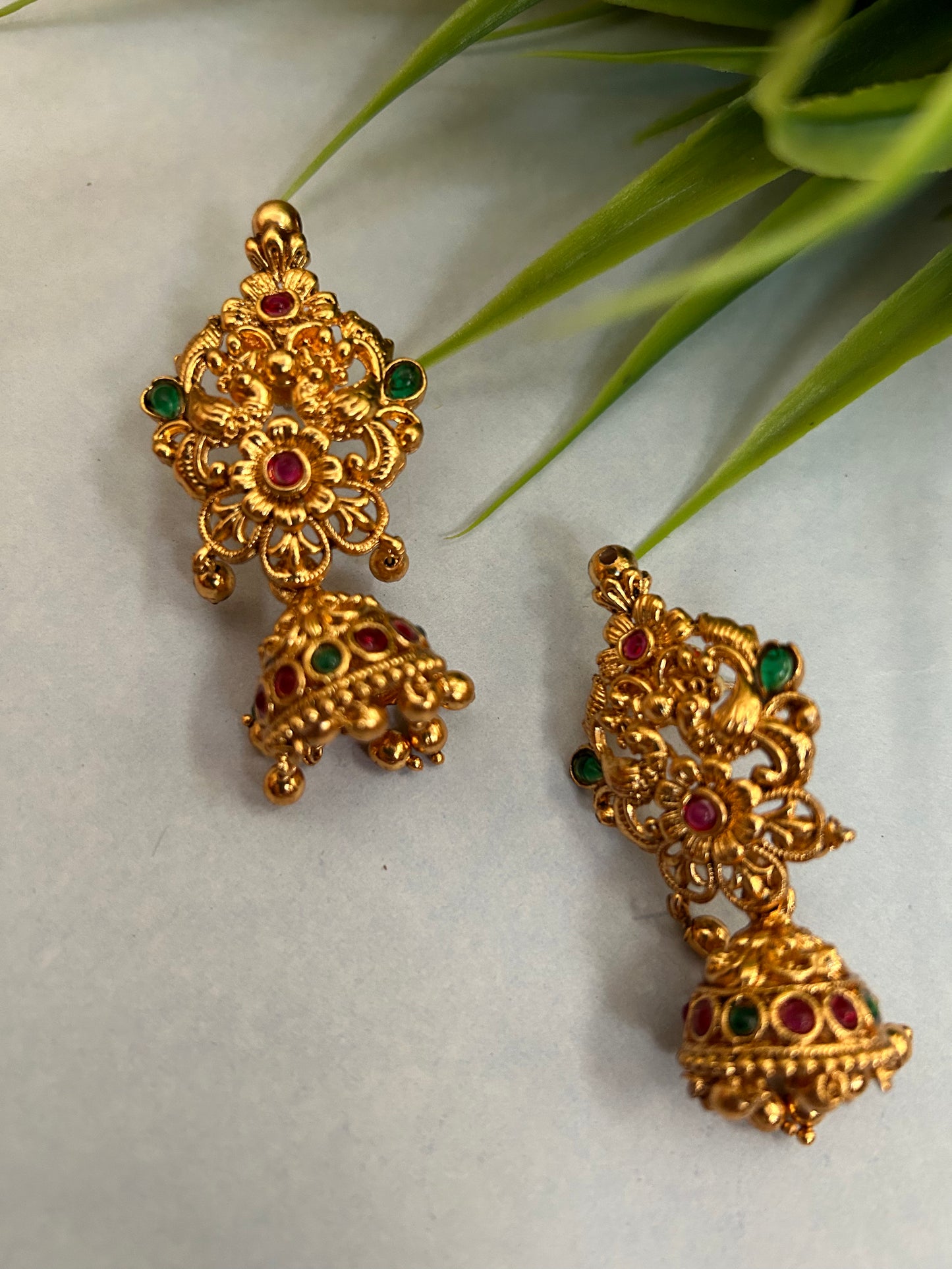 Luxehara Gold Plated Long Necklace with Earrings ( LHA 266 )