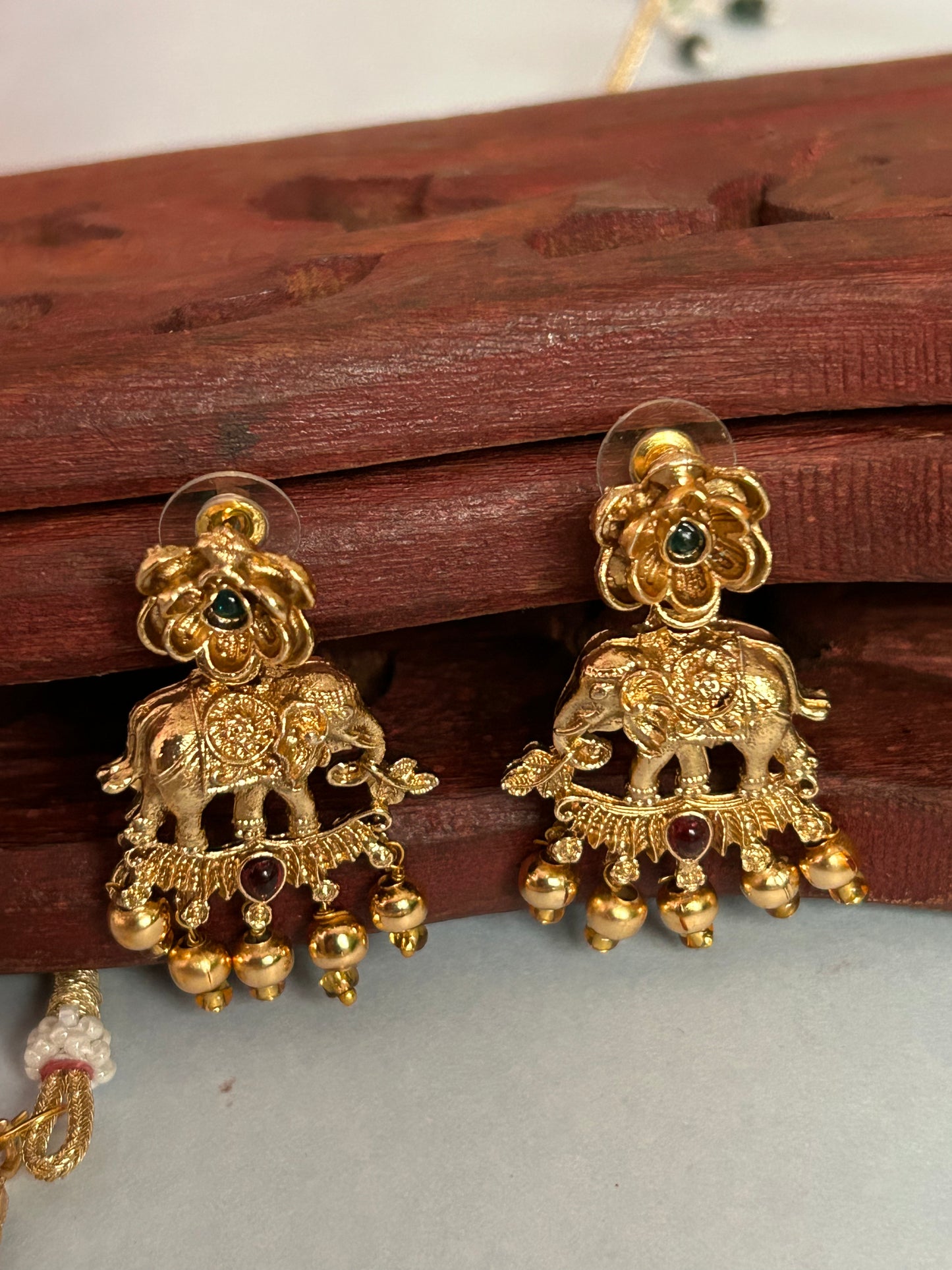 Luxehara’s Gold Plated Necklace set with Earrings ( LHA 328 )