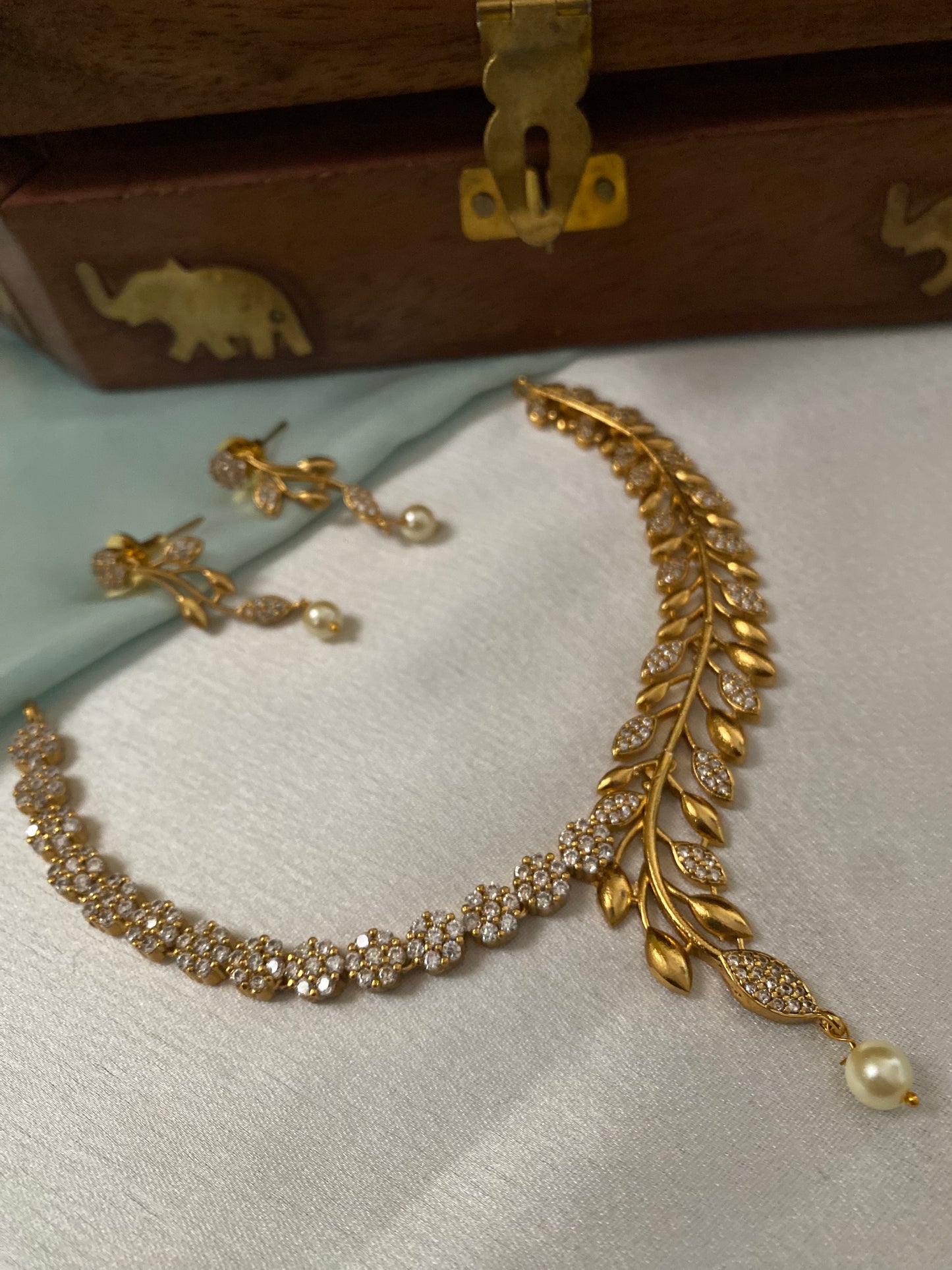 Gold Plated AD Diamond Necklace set (LHA-AD-25 )