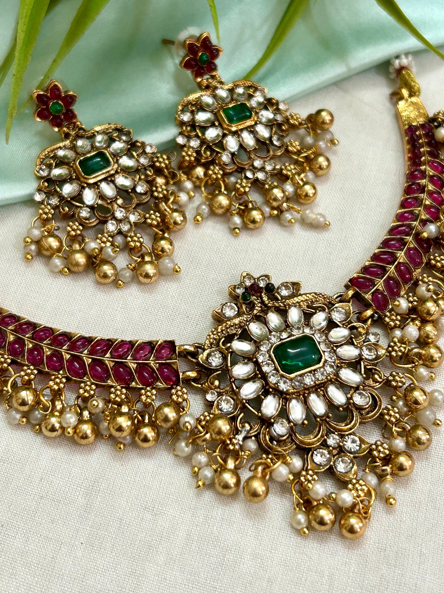 Gold plated Short Necklace ( LHA 436 R )