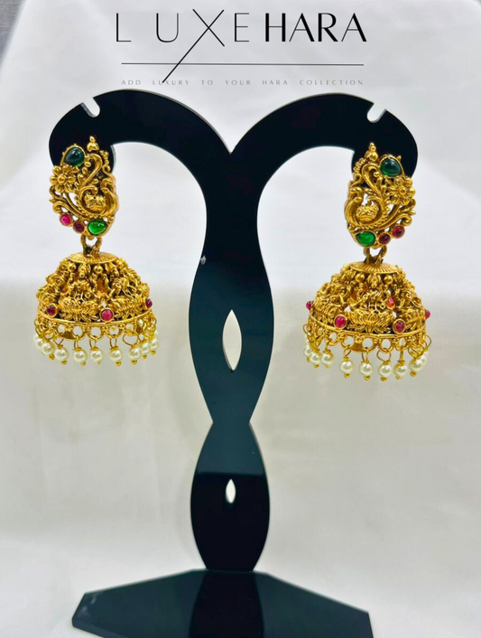Gold Plated temple Jhumkas
