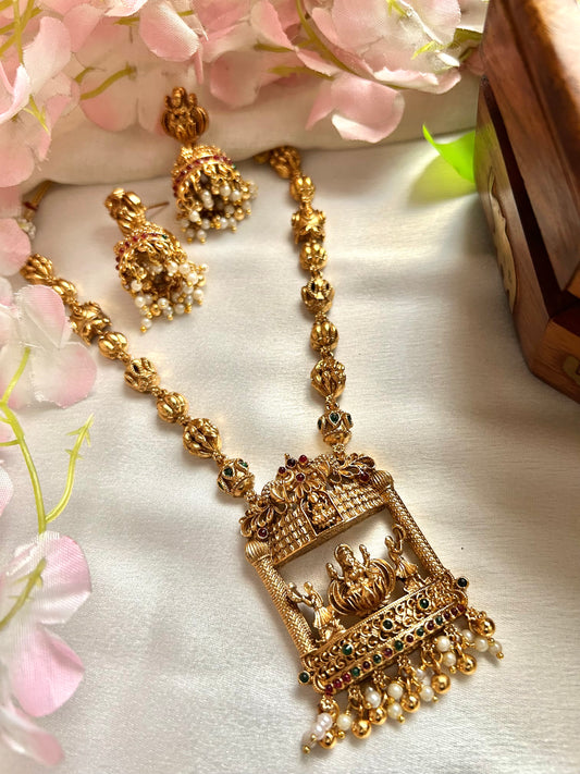 Gold plated Nagas Temple Jewellery Necklace set.