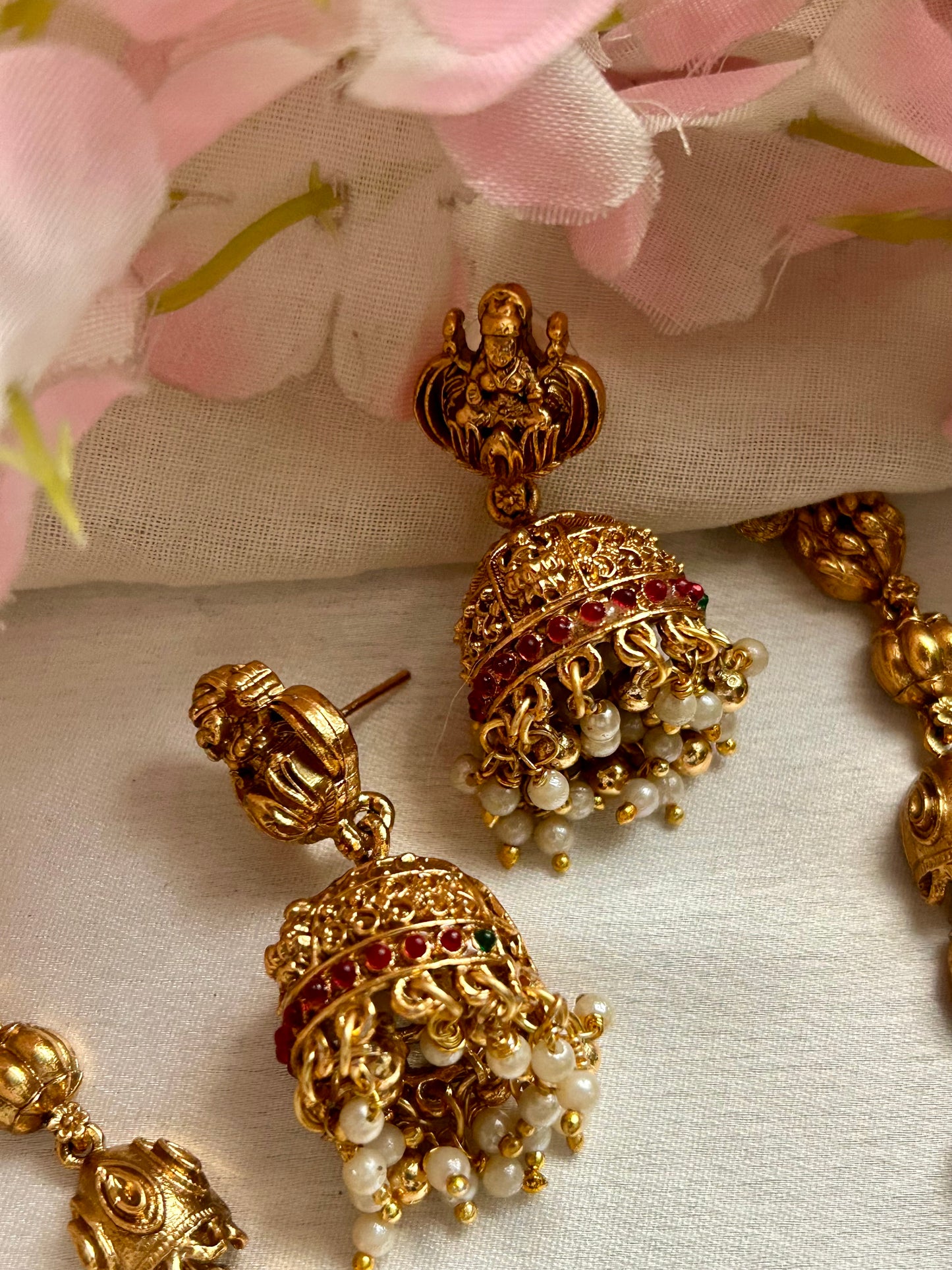 Gold plated Nagas Temple Jewellery Necklace set.