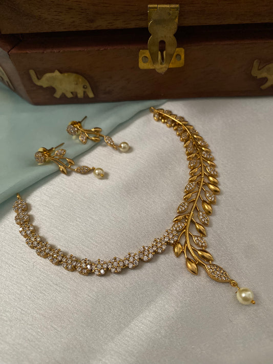 Gold Plated AD Diamond Necklace set (LHA-AD-25 )