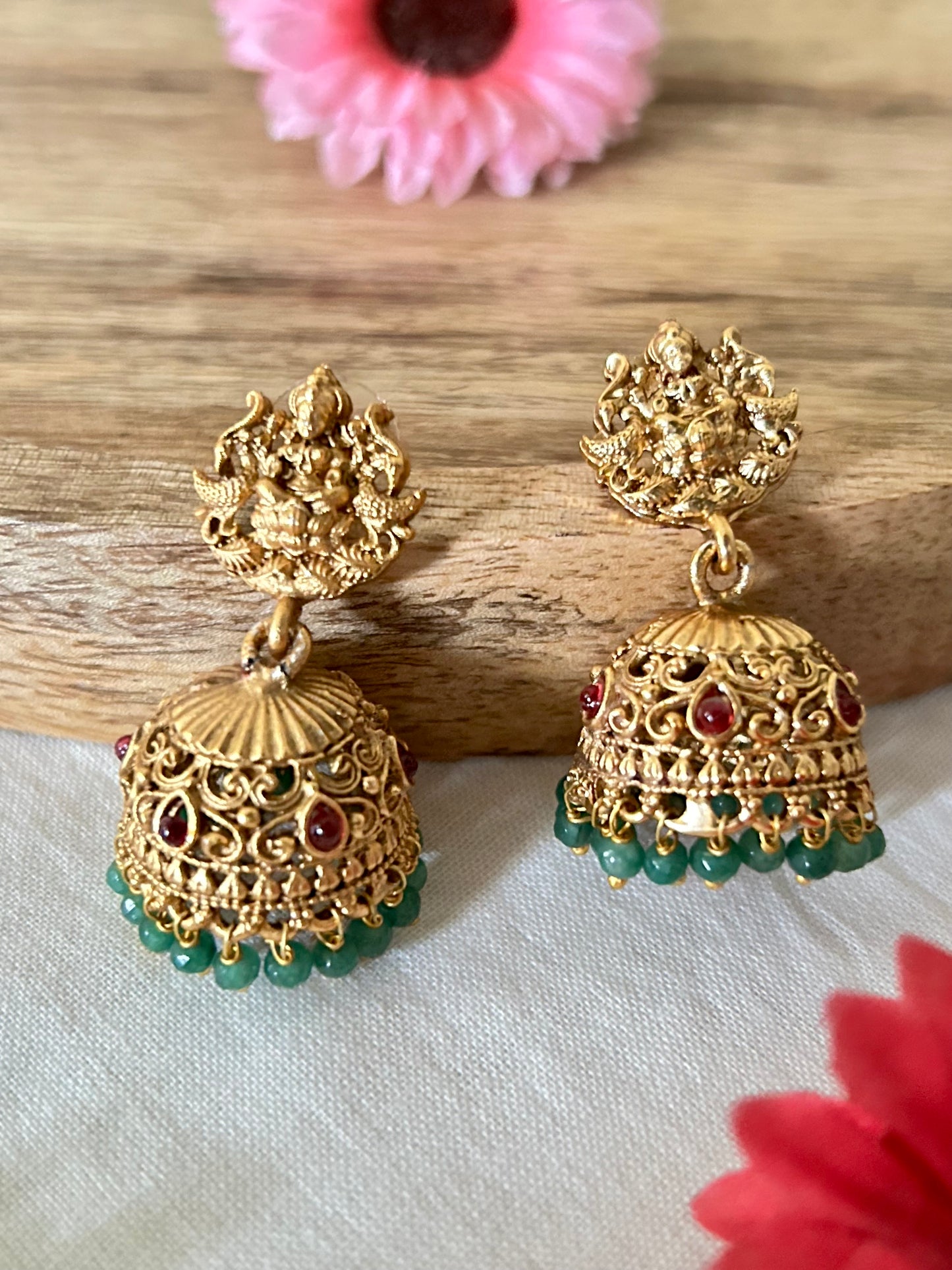 Gold plated Temple Jewellery set with Lakshmi pendant