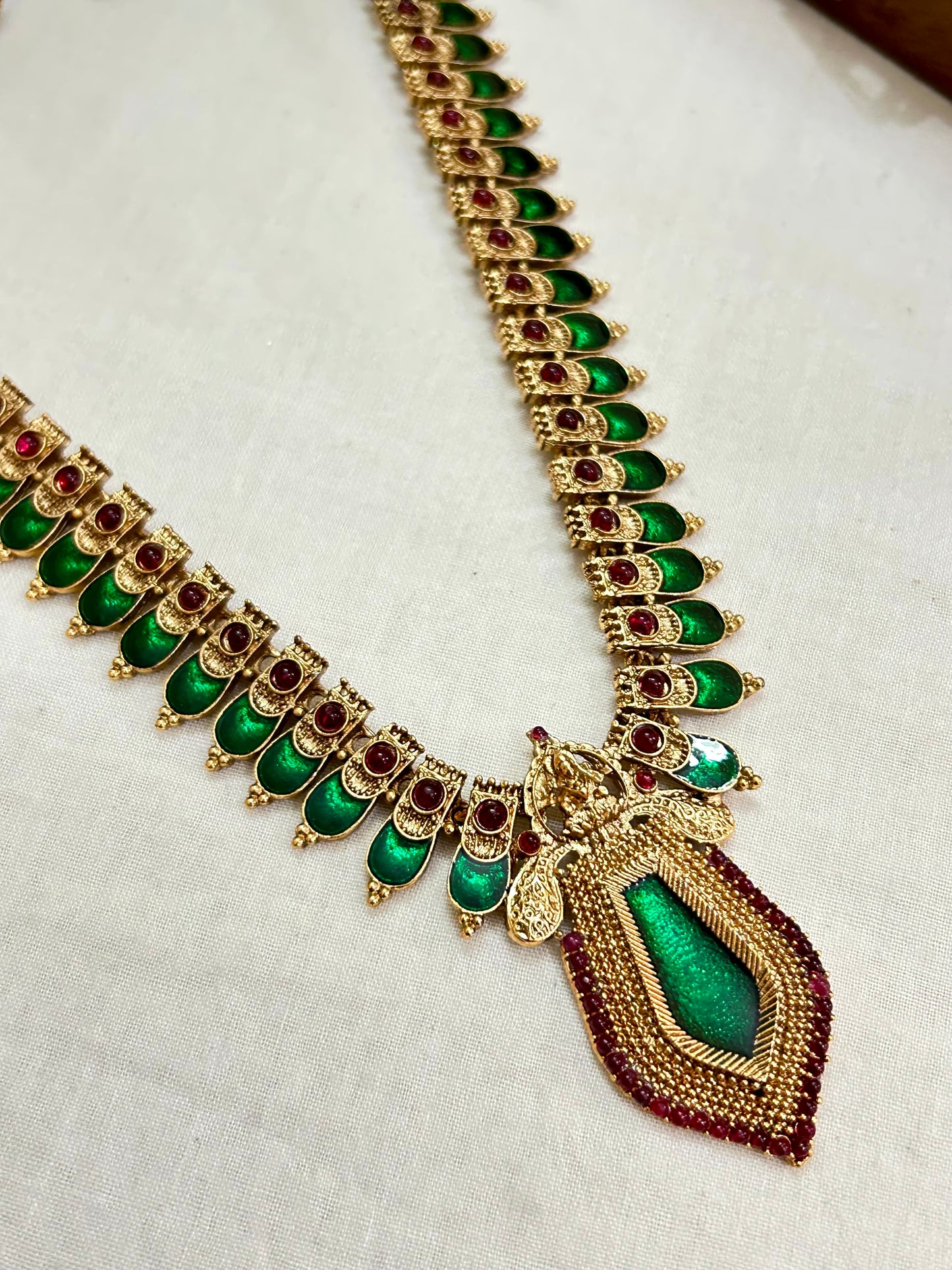 Gold Plated Long Palakka Necklace ( LHA PL 36 )