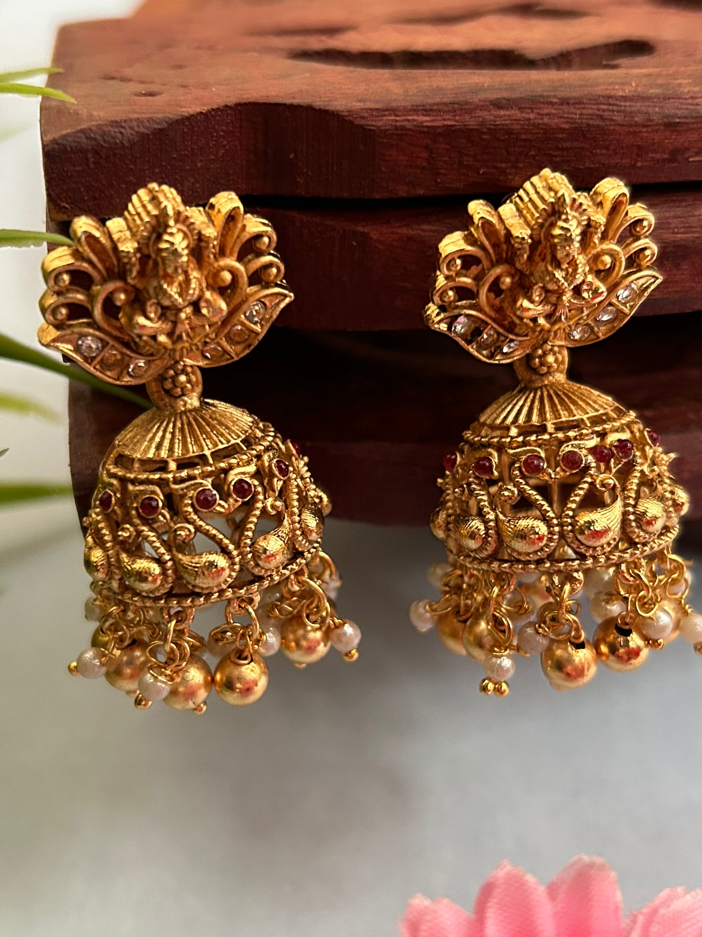 Luxehara Gold Plated Long Necklace set With Earrings ( LHA 483 )