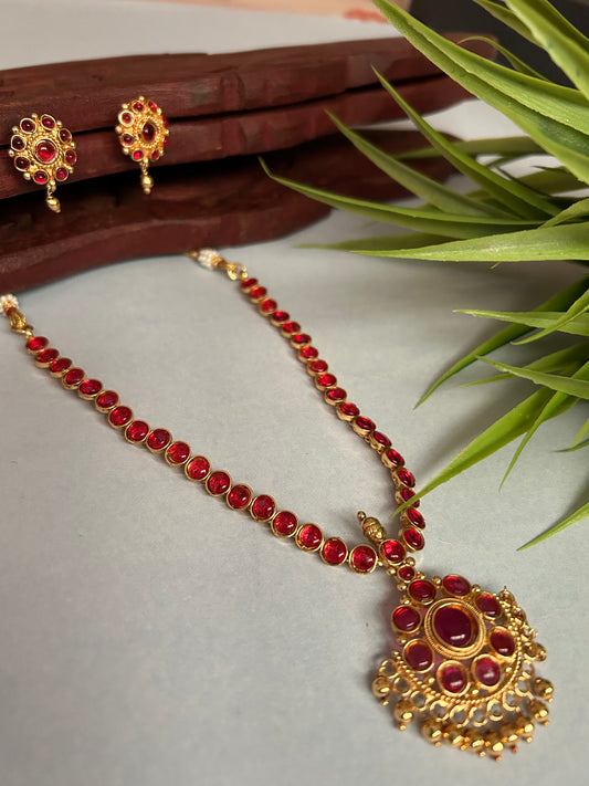 Luxehara’s Gold Plated Necklace with Earrings ( LHA 17 )