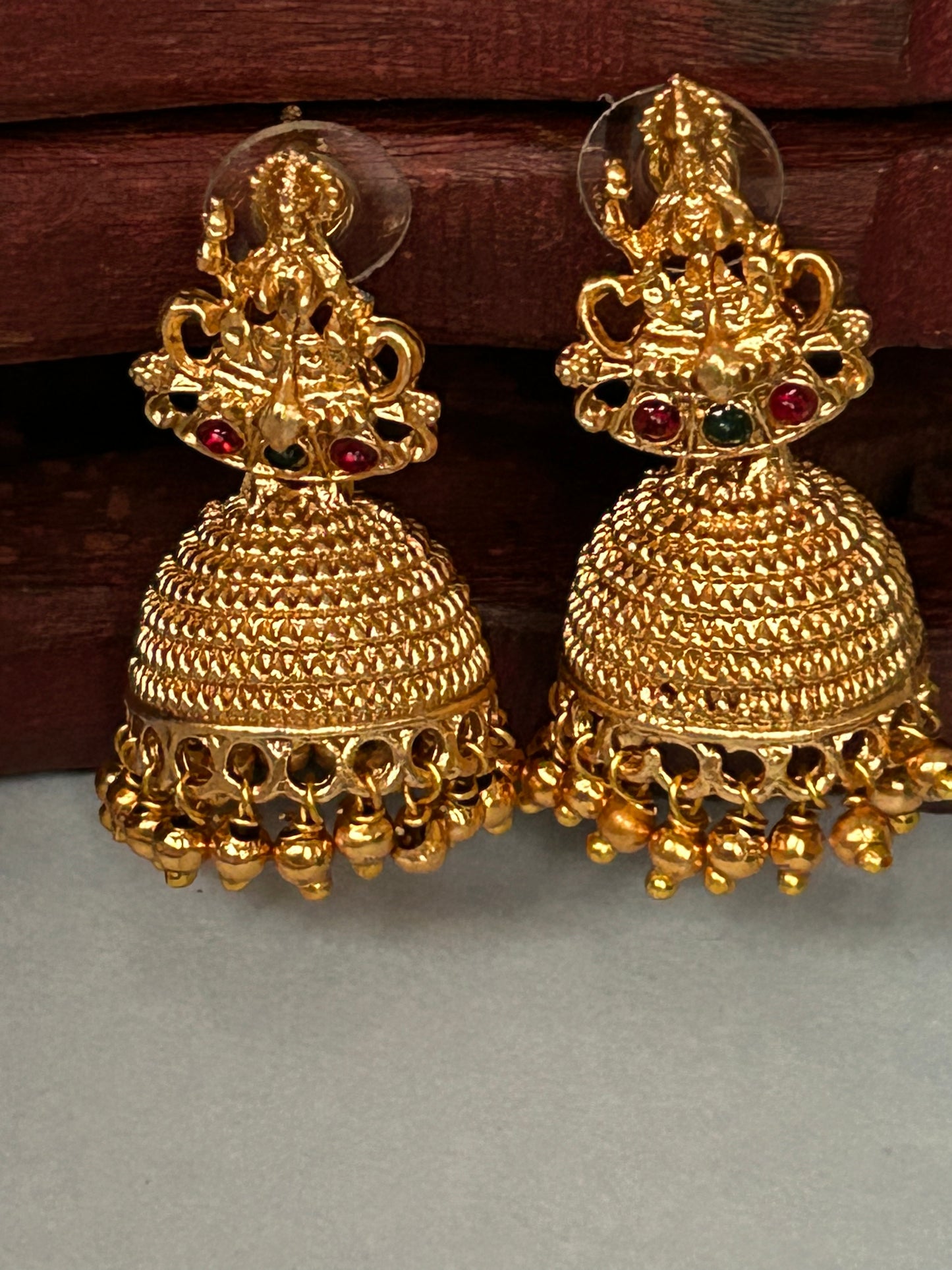 Gold Plated Long Necklace Chain with beautifully handcrafted Lakshmi pendant ( LHA 210 )