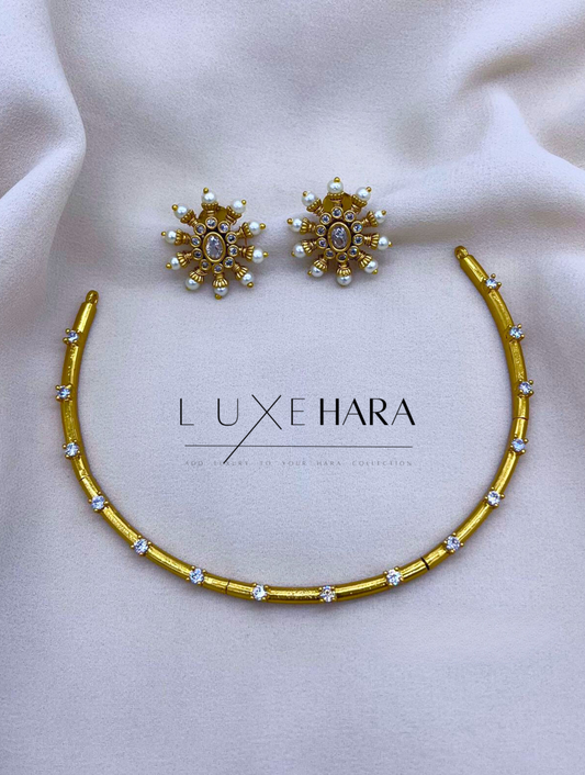 Gold plated AD Necklace set ( LHA MJ2YU9JK0 )