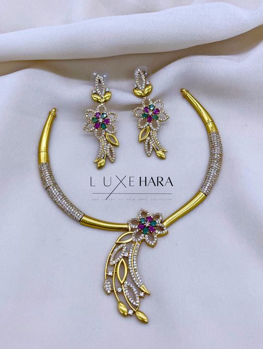 Gold Plated AD Jewellery Set ( LHA-UY6FG9HJ5 )