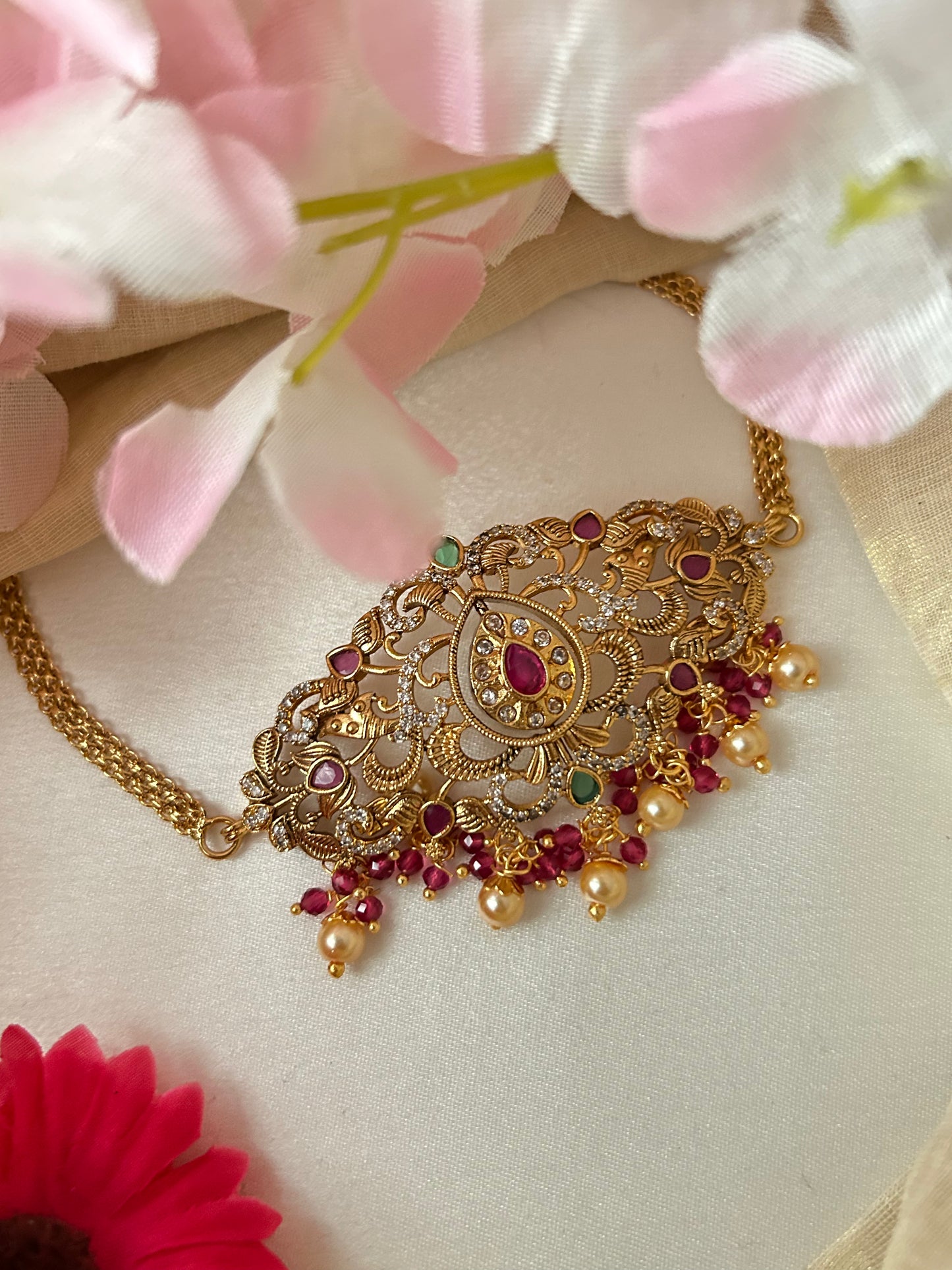 Gold Plated premium Re-Polishable Choker with reversible Pendant