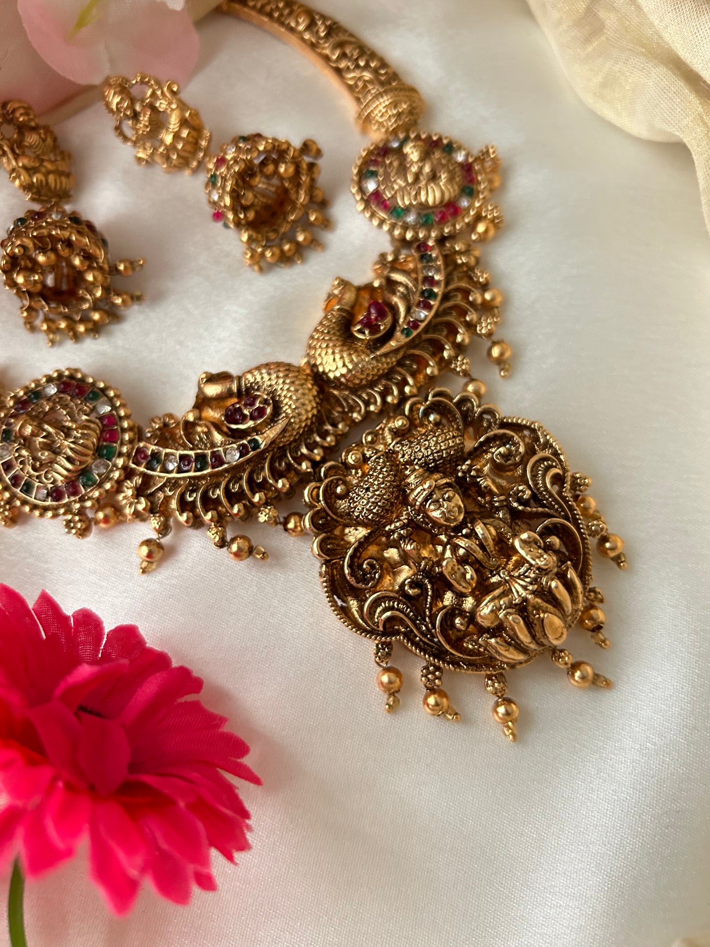 Gold plated Antique Finish Nagas Necklace set( LHA - BS02 )