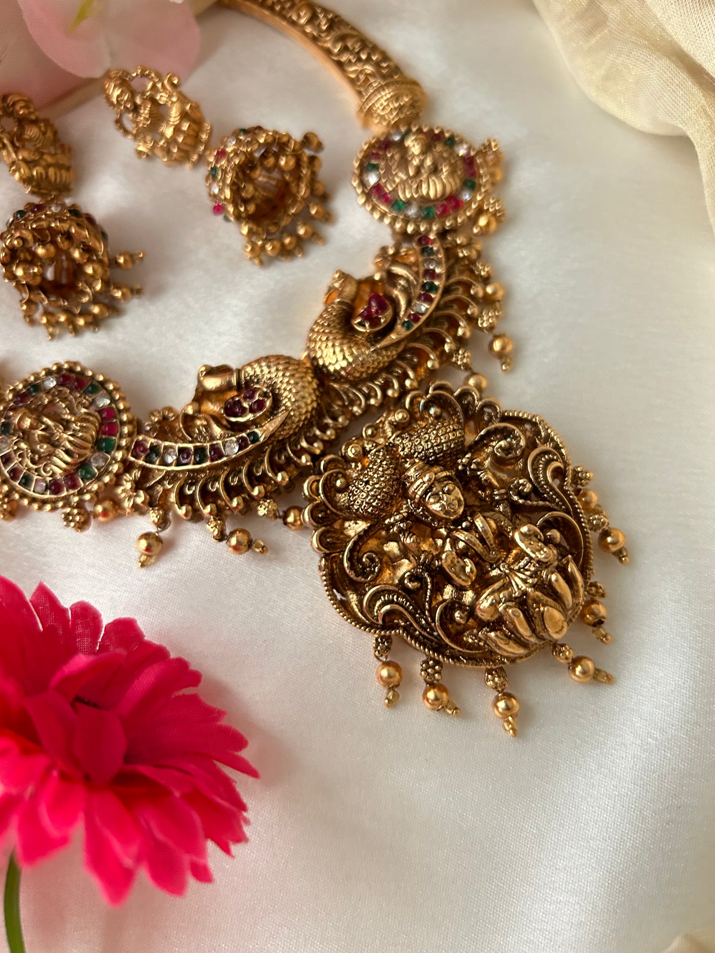 Gold plated Antique Finish Nagas Necklace set( LHA - BS02 )