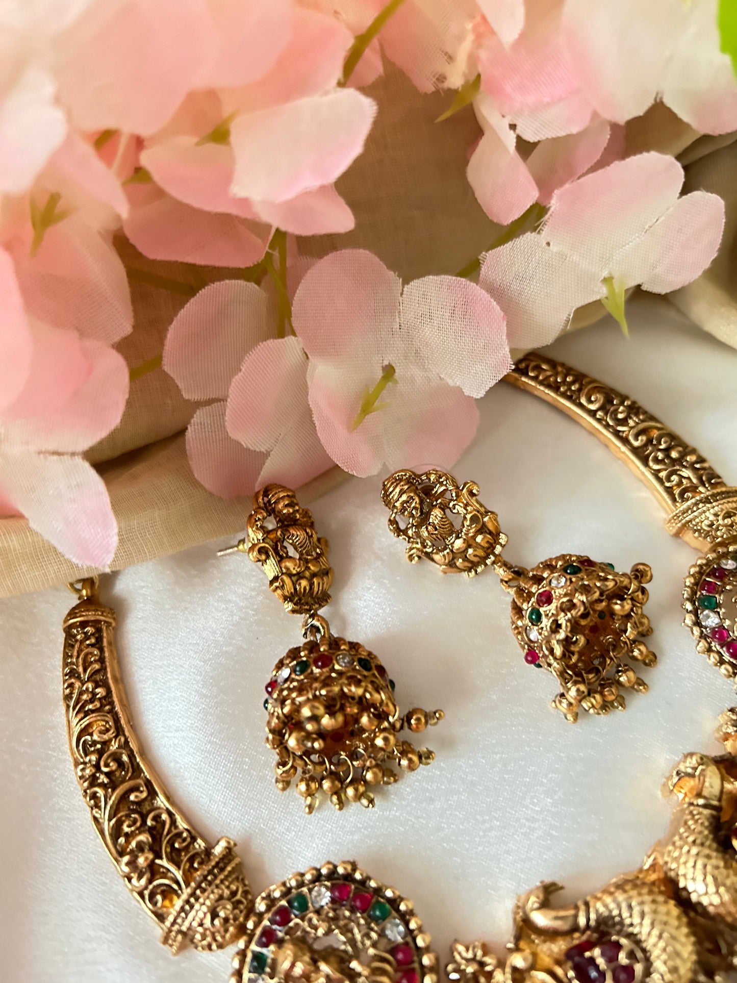 Gold plated Antique Finish Nagas Necklace set( LHA - BS02 )