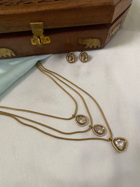 Gold plated 3 layered diamond chain set