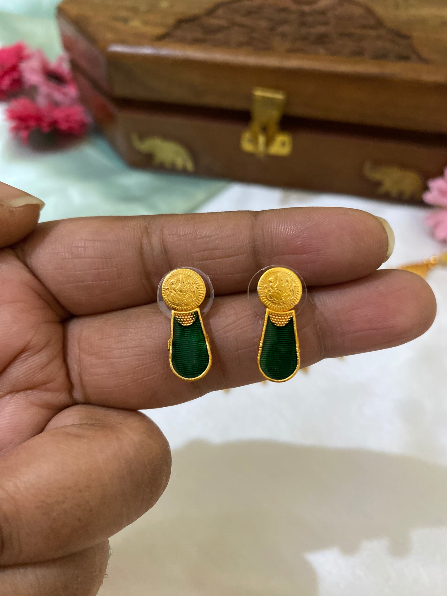 Goldplated palakka choker/necklace set