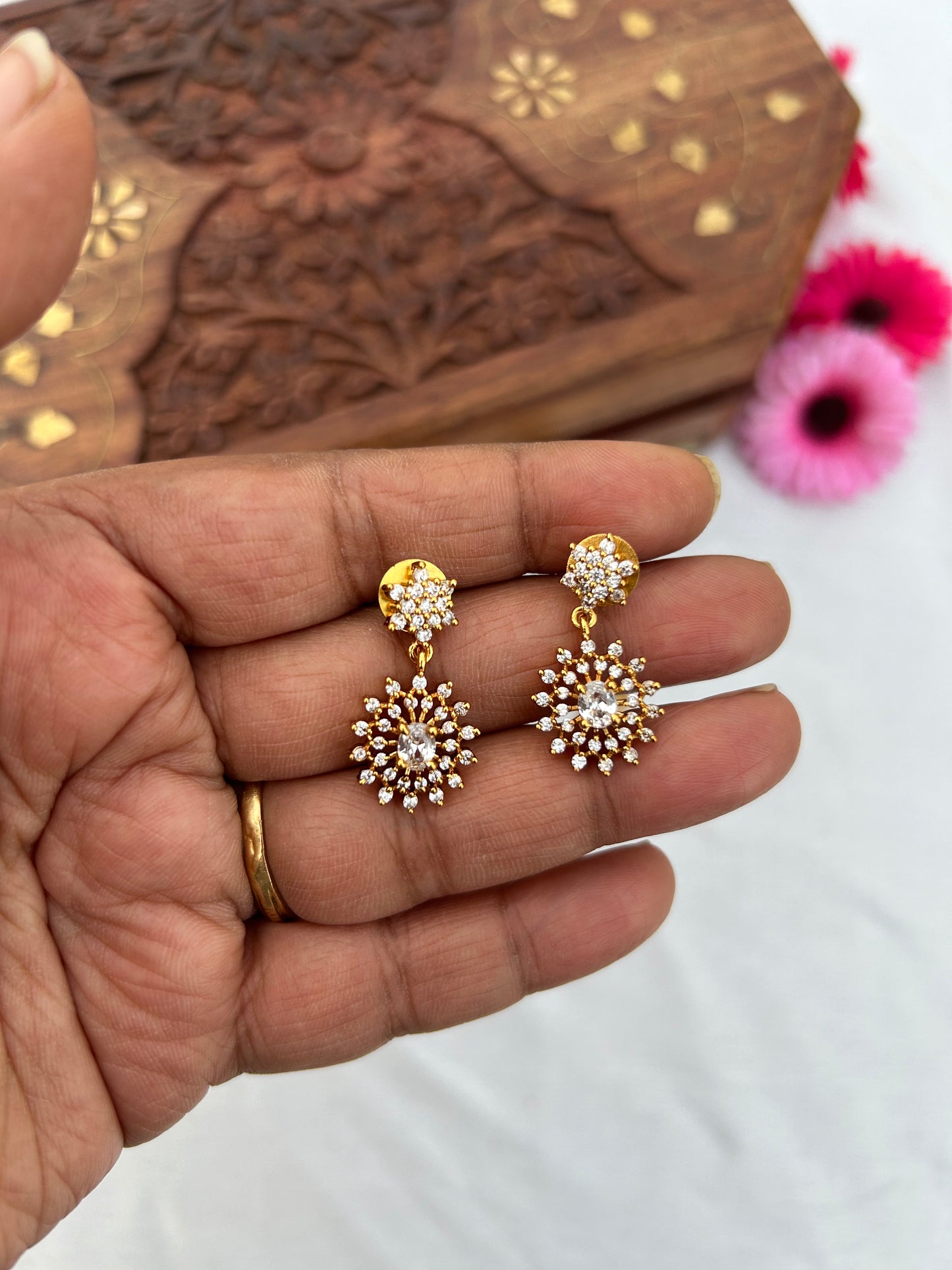 Gold plated Diamond Kanti Necklace set
