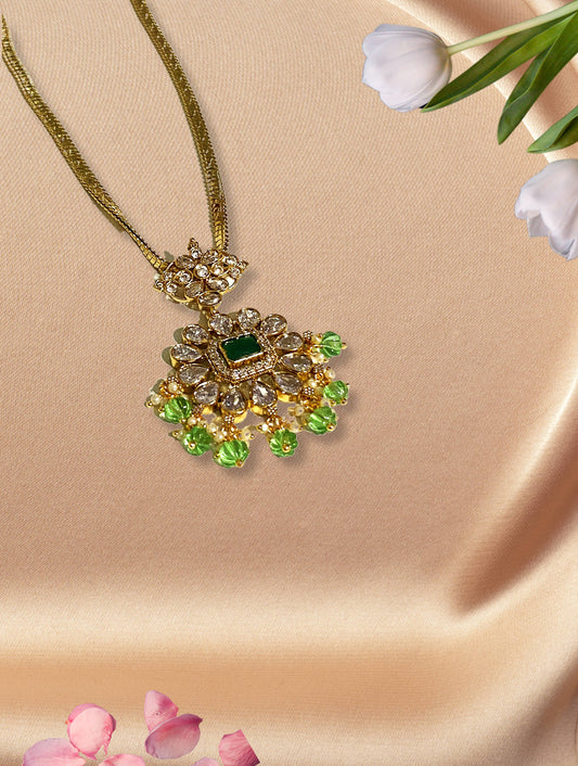 LuxeHara's 18inches Gold Plated Chain Along with Handmade pendant.