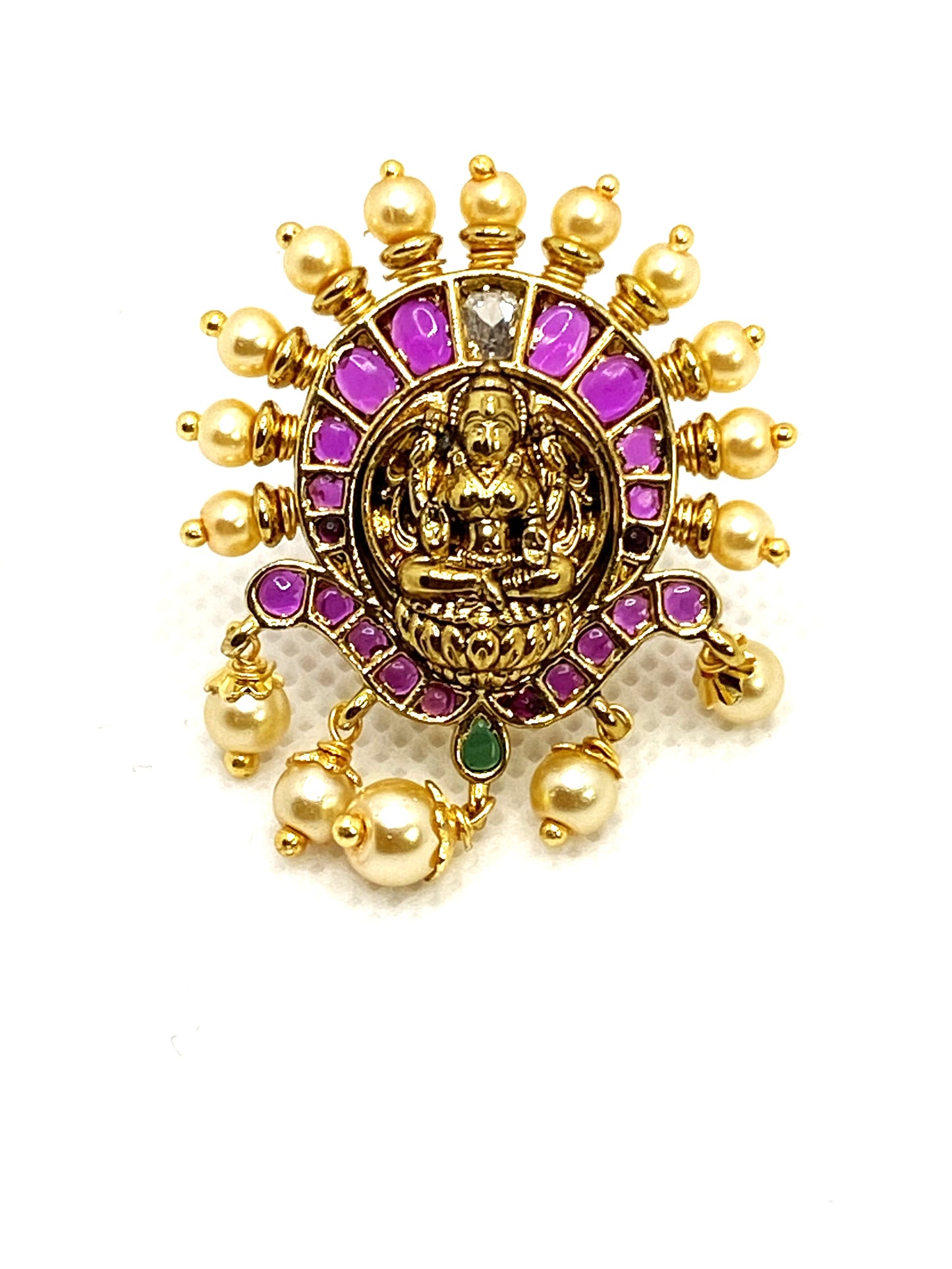 LuxeHara's Gold plated Kanti Necklace Along with Lakshmi Pendant & Beautiful Earrings.