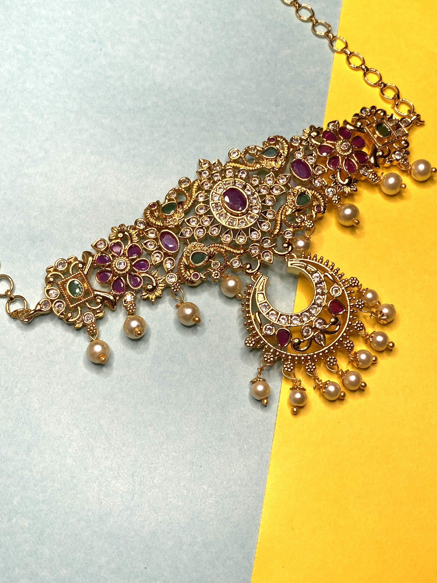 Luxehara's Gold plated Chocker Set With Matching earrings
